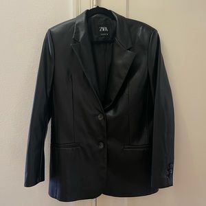 Zara faux leather blazer - oversized